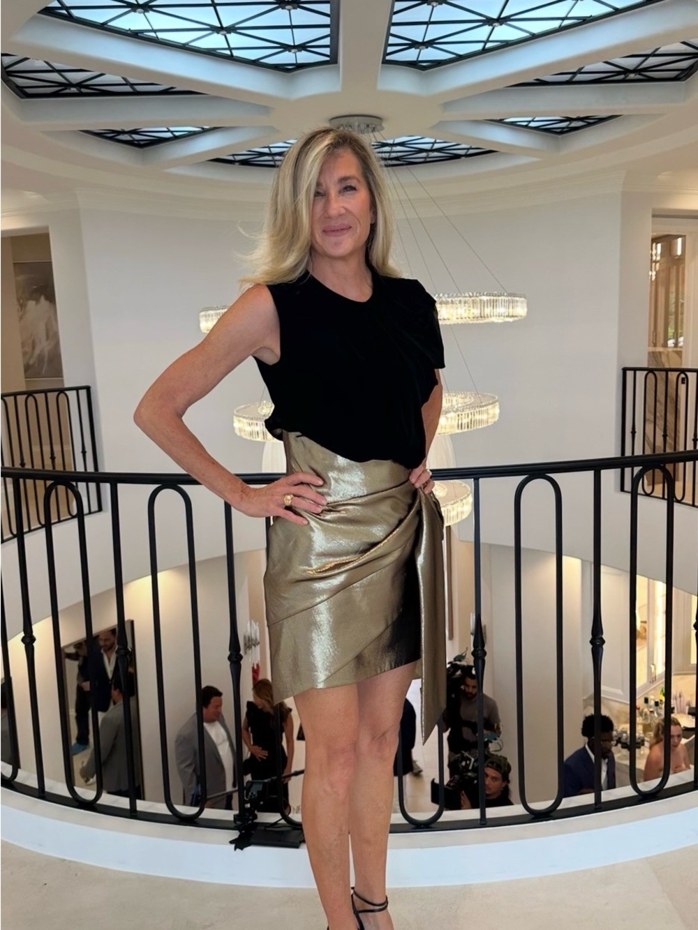 Saint Laurent Metallic Gold Wrap Mini Skirt 38 - Picture 2 of 7